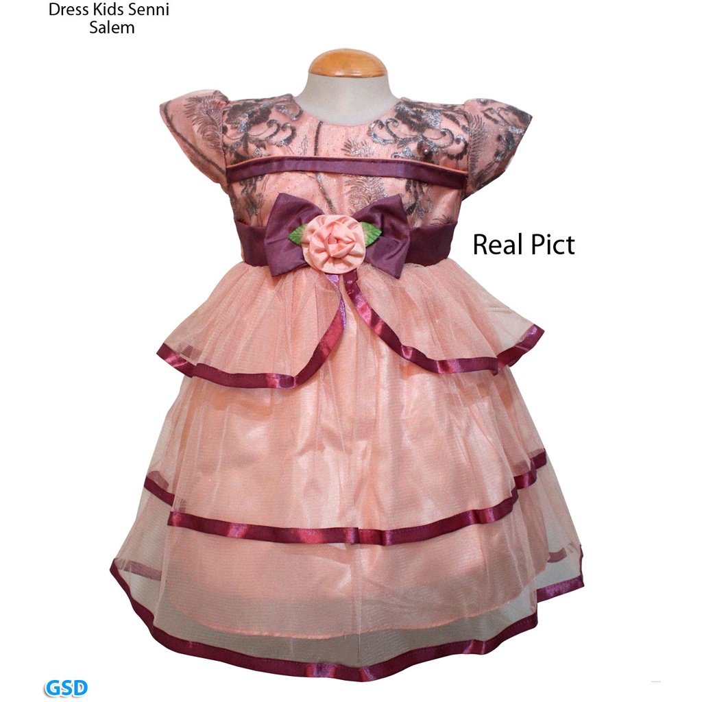 Dress Kids Senni/Gaun Pesta Anak / Dress Ultah Anak 3 -5 tahun/Baju Pesta Good Premium