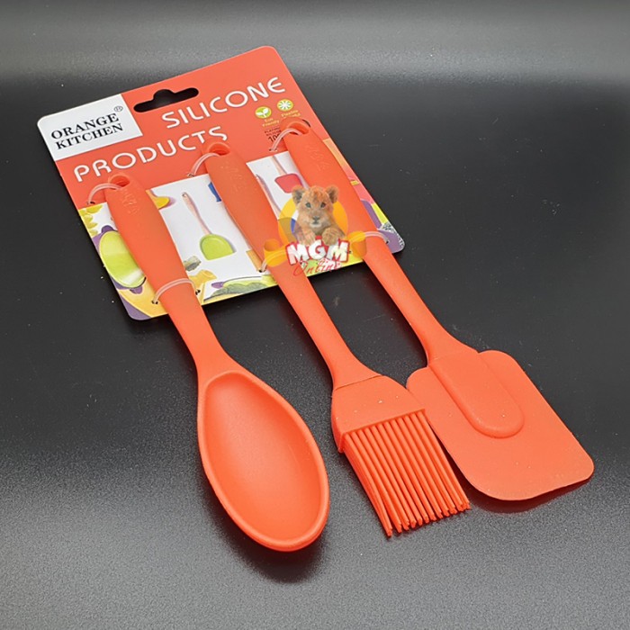 Spatula set3 silikon kuas silicone sendok aduk set Peralatan Masak set