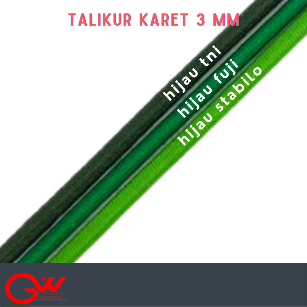 TALI MASKER - TALI KARET - TALI KUR KARET 3MM (bungkus)