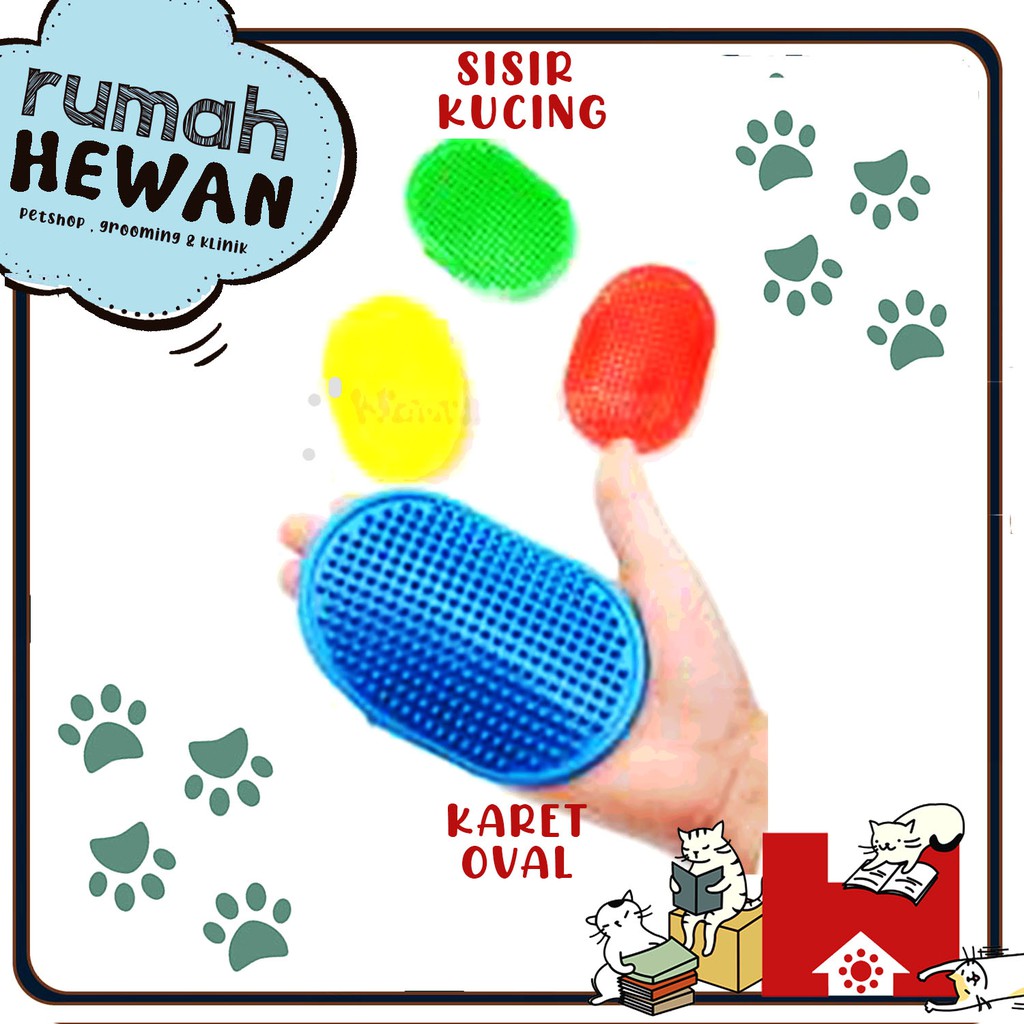 Sisir Grooming Hewan Kucing &amp; Anjing - Pet Brush / Sikat Oval