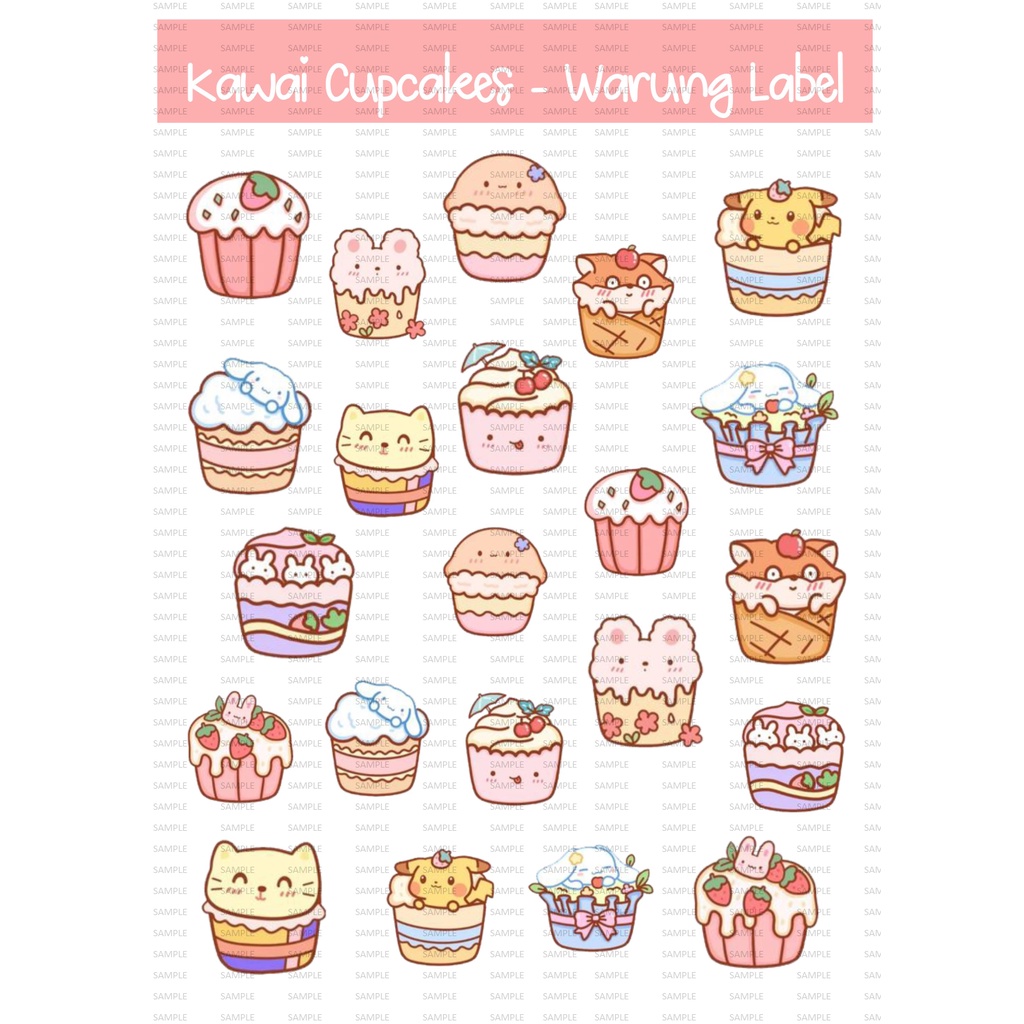 

Sticker kawai cupcakes - sticker deco - bullet jurnal - sticker lucu - sticker murah - bujo