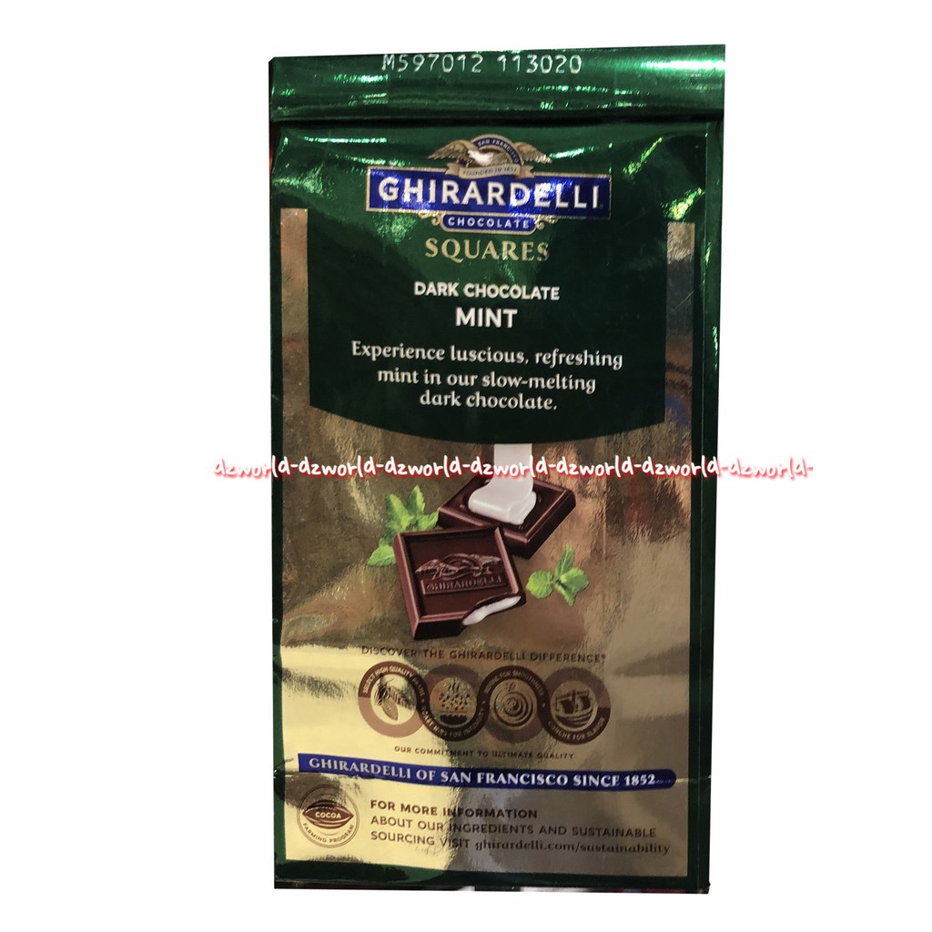 Ghirardelli Dark Chocolate Raspberr Mint 151g Luscious Filling Cokelat Coklat