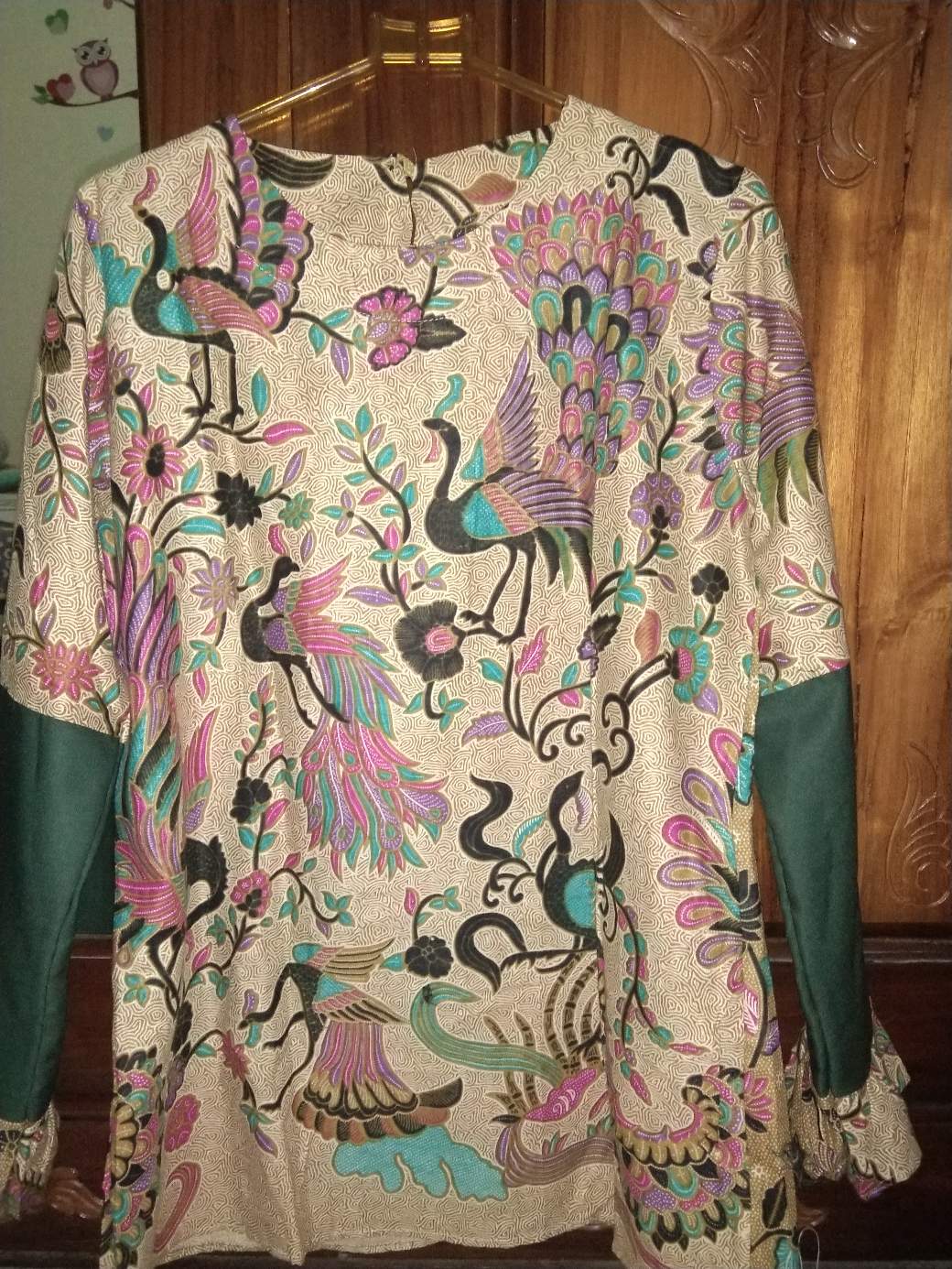 Dt Collection -atasan Blouse Batik  Cewek Tenun Sarimbit Motif Merak