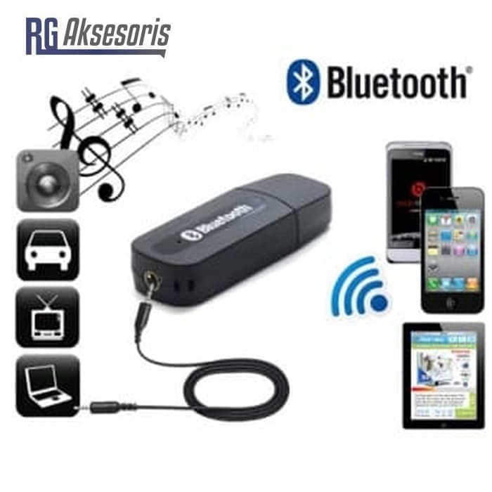 Adaptor Penerimaan Bluetooth / usb bluetooth receiver adapter + kabel aux 3,5mm jack