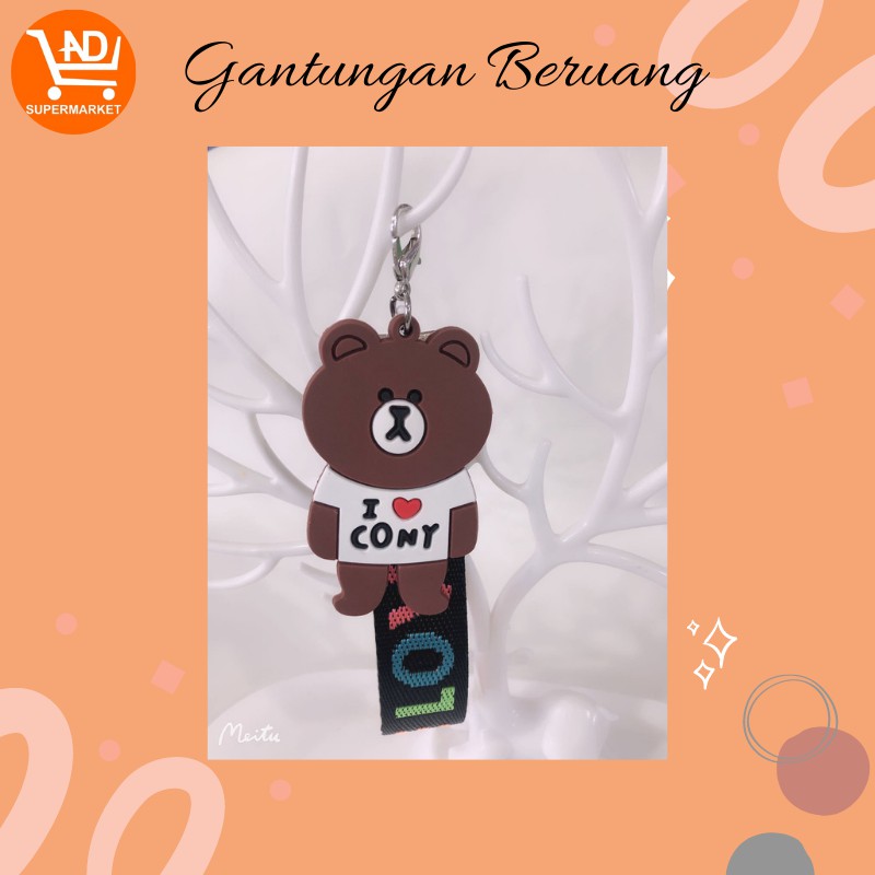 AND GK01 Gantungan Tas Motif Brown Bunga Daisy Hiasan Tas Ransel Tas Selempang Bag Accessories