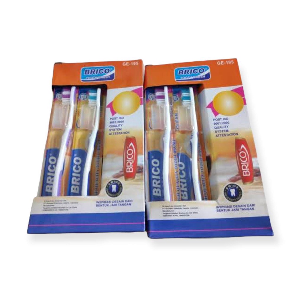 Sikat Gigi Brico GE188 GE194 GE195 Toothbrush Soft Dengan Helm Penutup