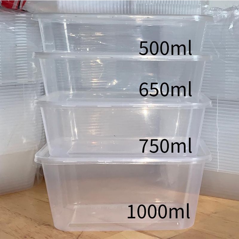 Plastik Thinwall 750ml (isi 25 pcs) FREE Packing Bubble Thinwall Rectangle 750