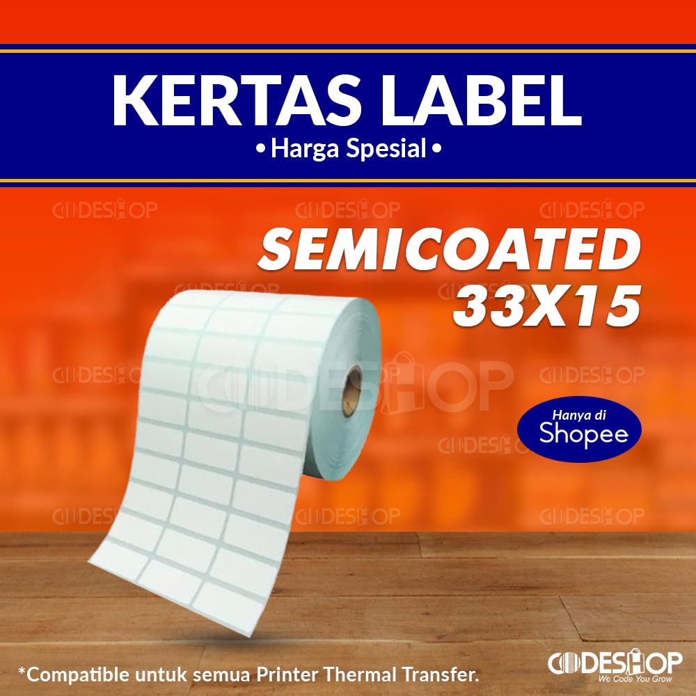 Jual Label Barcode 33 X 15 3 Line Kertas Label Semicoated 33x15 3