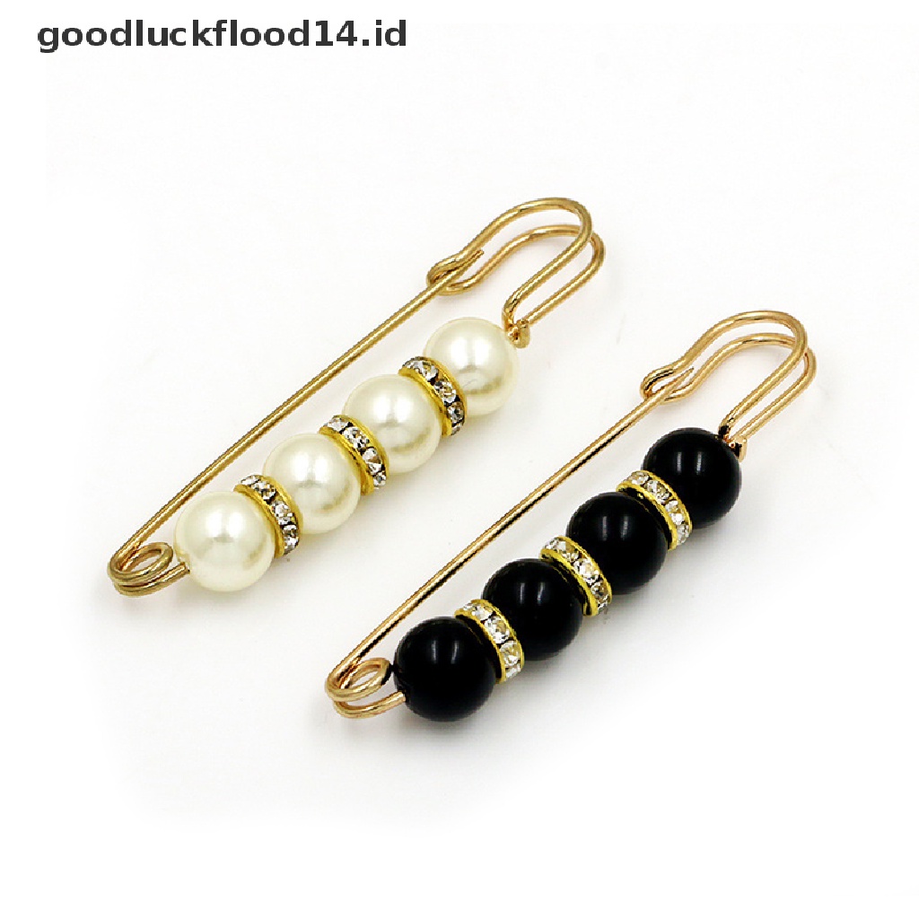 [OOID] 10pcs Pearls Brooch Tightening Waistband Pin Anti-Light Openning Bottom Brooches ID