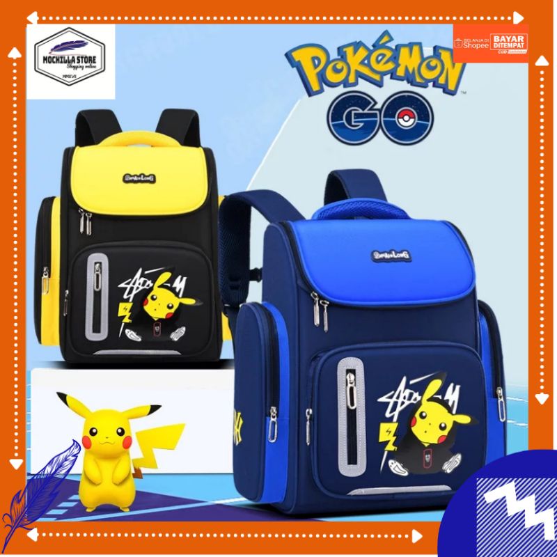 Mochillastore - Tas Sekolah Ransel Anak SD - SMP Tas Ransel Gendong Laki-laki Perempauan Tas Motif Karakter Kartun Pokemon Tas Populer Tas Termurah