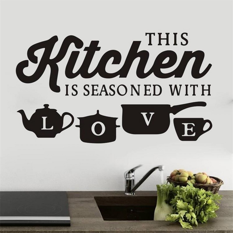 Large Kitchen House of Love Wall Sticker Home Decals Self Adhesive Decor / Restaurant Atmosphere Dining Wall Sticker Vinyl Wall Decals Art Decals/ DIY Wall Decal Stickers House Decoration Accessories Mural Wallpaper Poster Mural Art Decorative Sticker