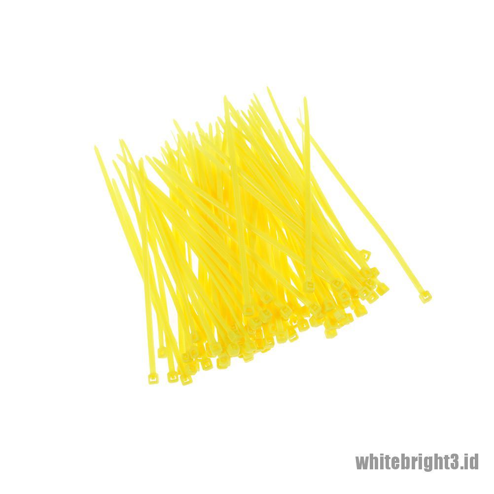 &lt; White3 &gt; 100pcs Tali Pengikat Kabel 3x100mm Bahan Plastik Nilon Warna-Warni
