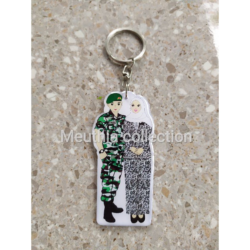 Gantungan Kunci Couple Bidan dan TNI