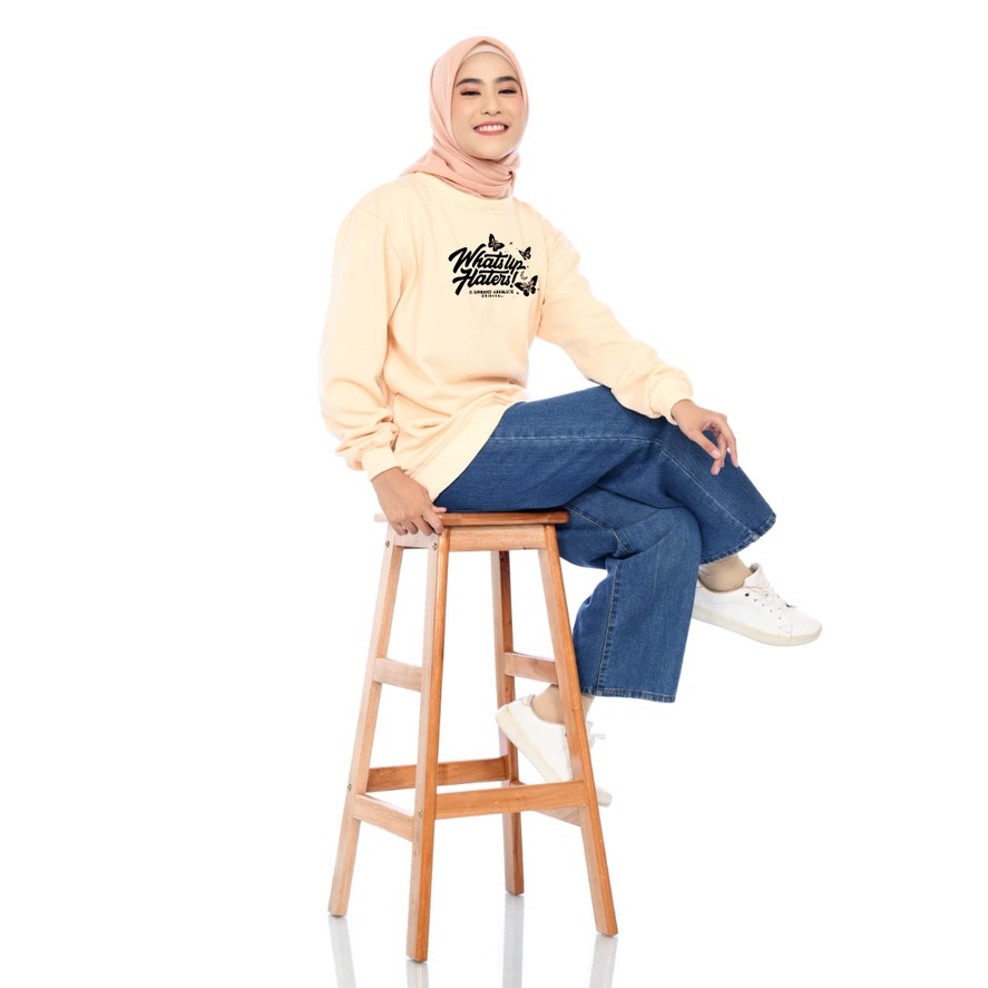 Sweater Wanita What's Up Haters Fleece Gramasi 280-A245 Chesee