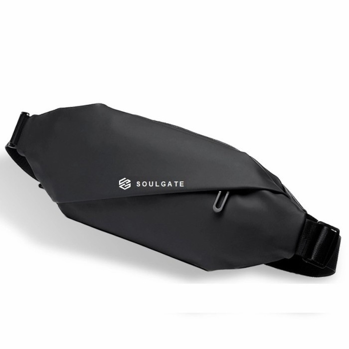[MURAH] [COD] Tas Selempang Pria Waistbag Waterproof - Waist Bag Soulgate Original - Hitam