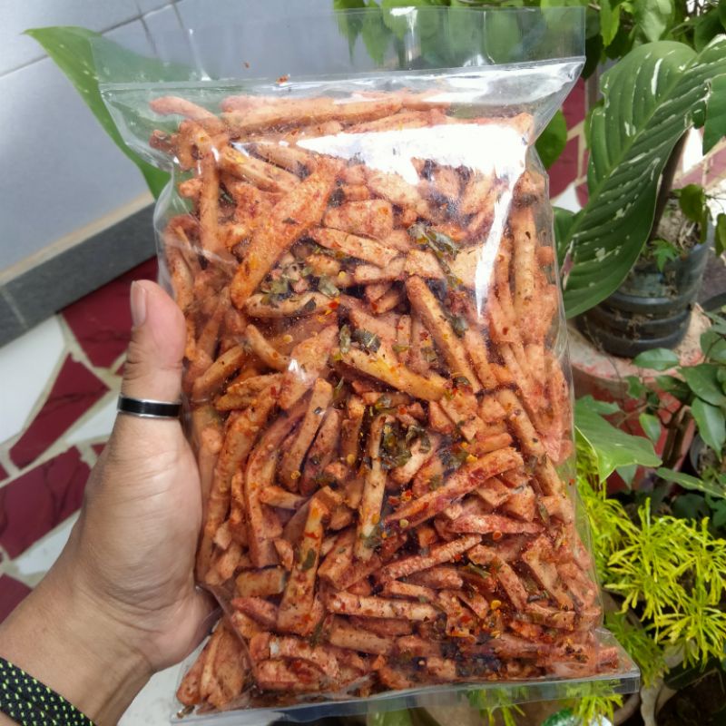 Basreng pedas daun jeruk baso goreng bandung 1kg.-500gr varian stik