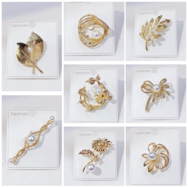 Bros Korea Warna Emas Gold Elegan Anak Perempuan Wanita Mewah Hijab Jilbab Hadiah