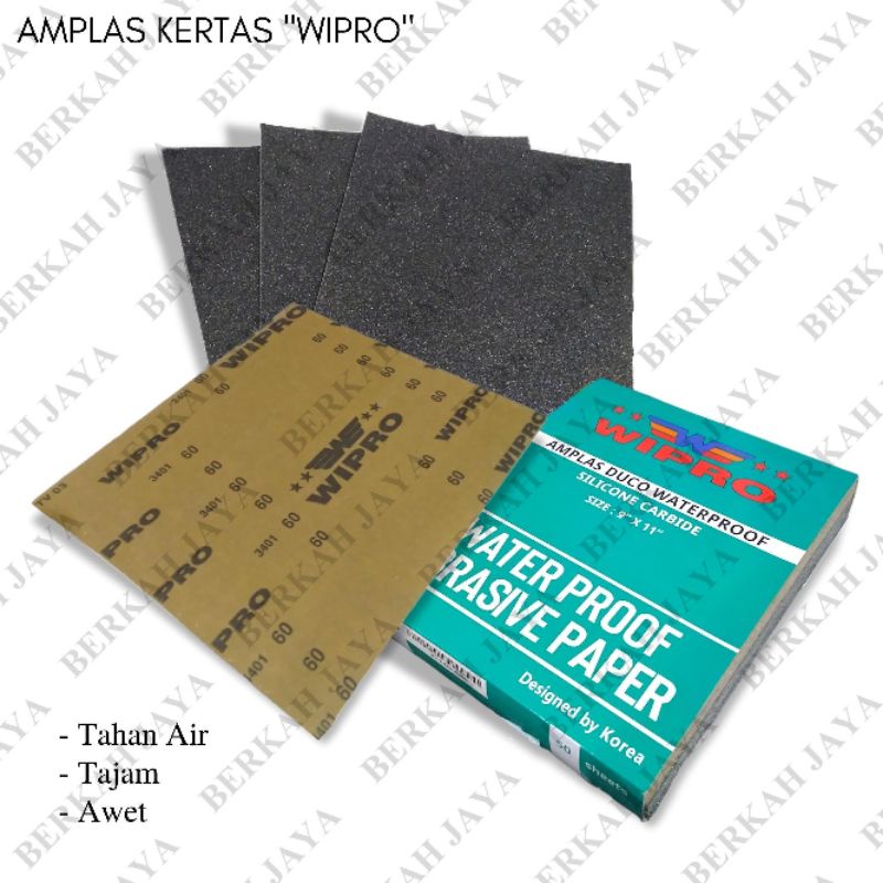 Amplas Kertas Lembaran Wipro Ukuran Grit dari 60 Sampai Grit 2000