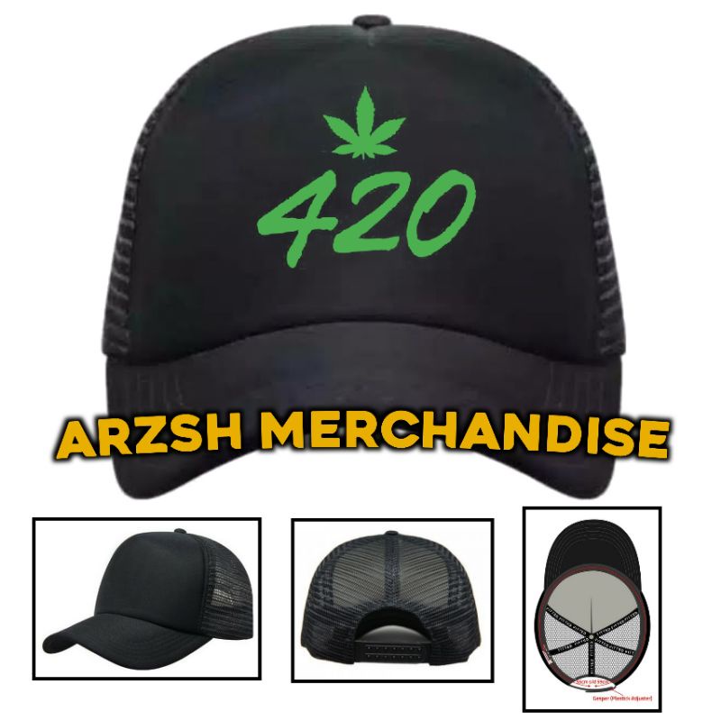 Topi 4.20 Rastaman Trucker Jaring - Topi Trucker Jaring 4.20 Rastaman