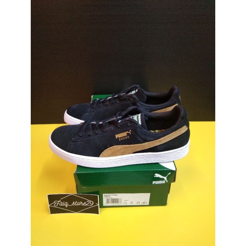 Sepatu Puma Suede Classic Black Tan 100% ORIGINAL