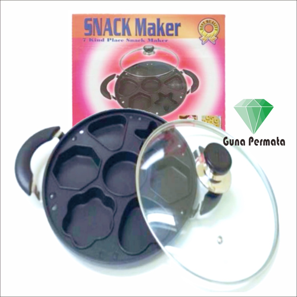 Happy Call Cetakan Kue Cubit Bolu Mini Motif 7 12 24 Lubang Teflon Loyang + Tutup Kaca Panci