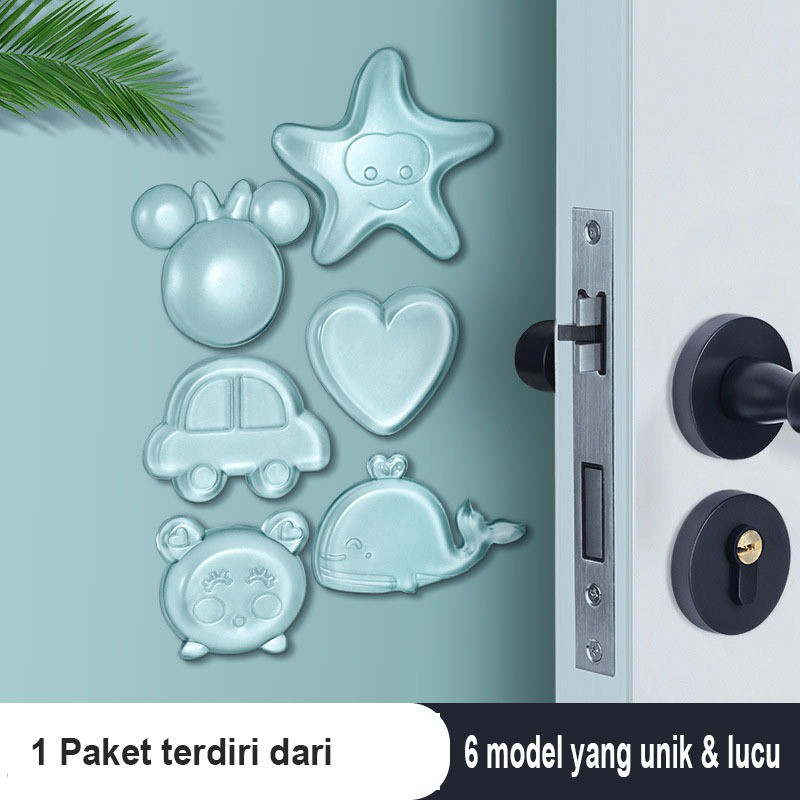 Penahan Gagang Pintu Proteksi Dinding Pad Bumper Silikon Door Stopper