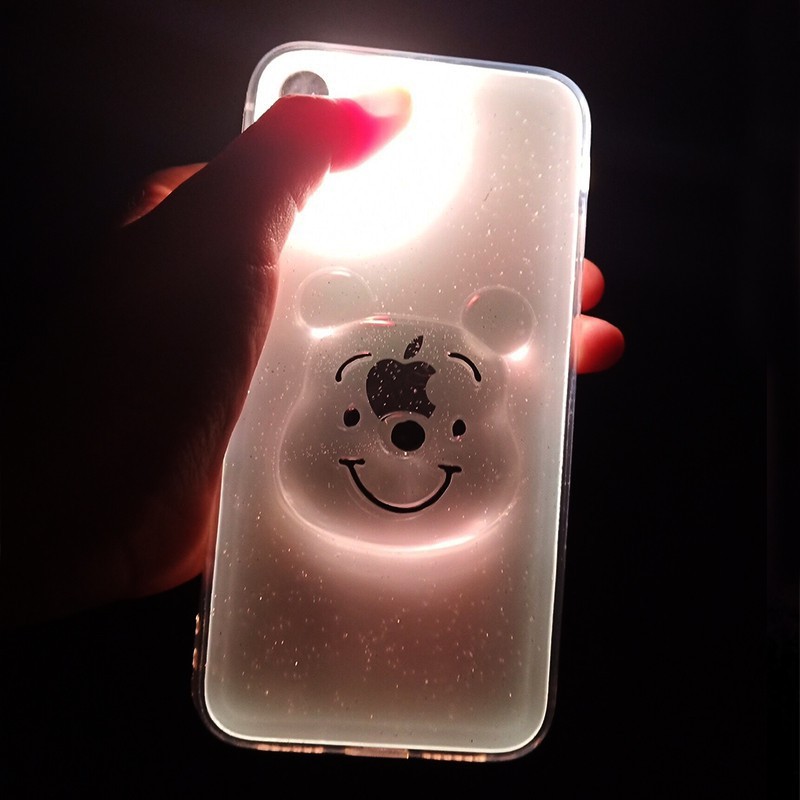 Iphone14 12 13 Pro Max12 Mini Lucu Jernih Bling 3D Bear Head Laser Phone Cover Case IPhone X 11 Pro Xs Max Xr 6 7 8 Plus IPhone SE 2020 Casing Cewek Lembut Mewah