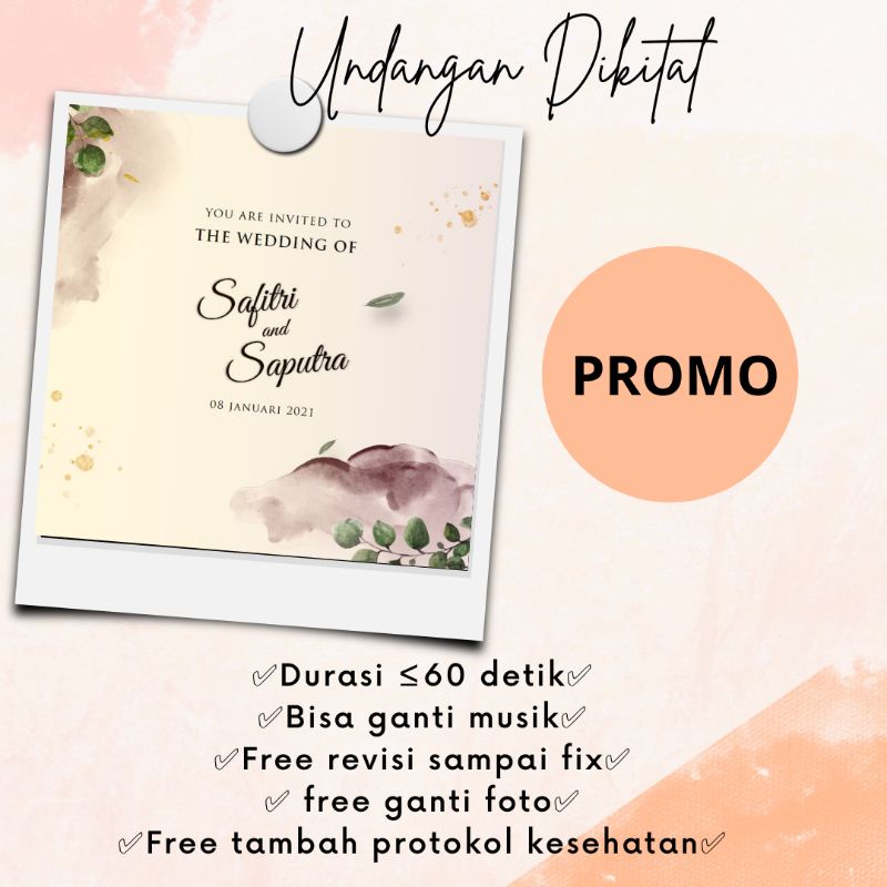 PROMO undangan Digital pernikahan foto murah gratis ganti lagu dan foto 02 PNG