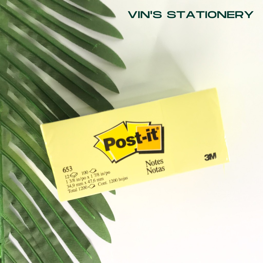 

ORIGINAL STICKY NOTE / POST IT 653 3M WARNA YELLOW PER SATUAN / PAD
