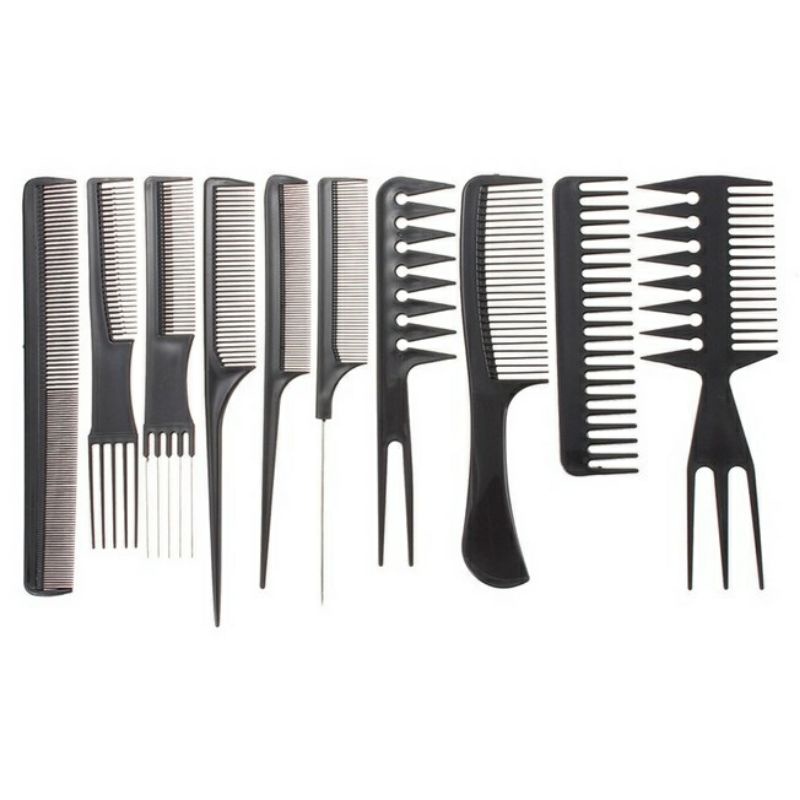 Sisir Rambut Set 10pcs / Sisir Rambut Salon Profesional