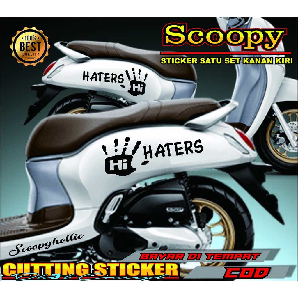 STICKER SCOOPY 2021 HI HATERS CUTTING STICKER SIMPLE