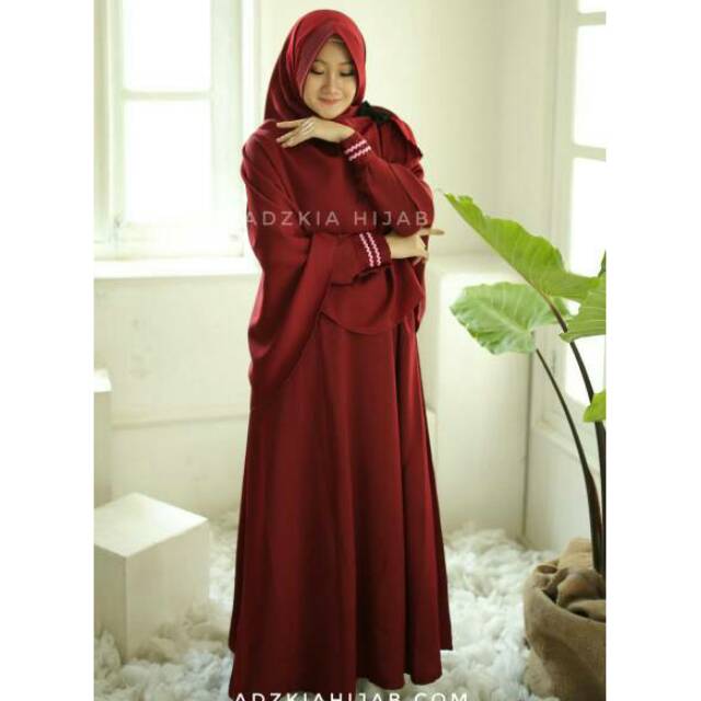 Gamis Manisqu Maroon By Adzkia Hijab Syari