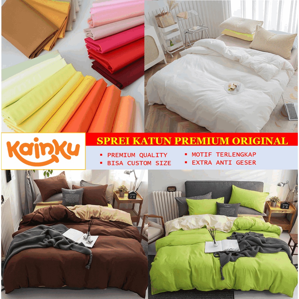 Sprei Katun Original POLOS 180 160 200 120 90 SPREI polos anti geser