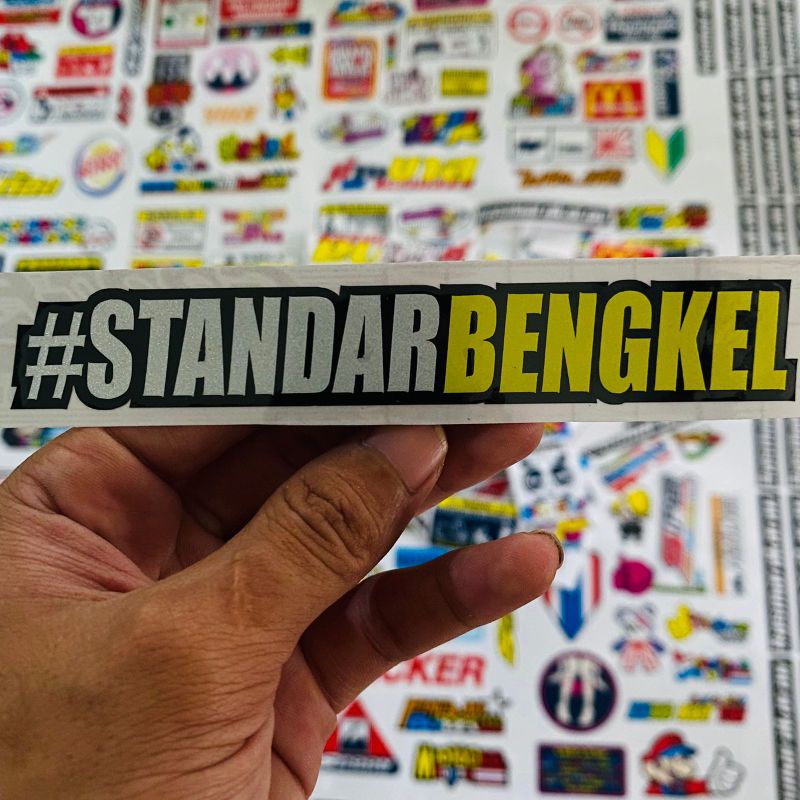 Sticker standar bengkel cutingstiker tumpuk