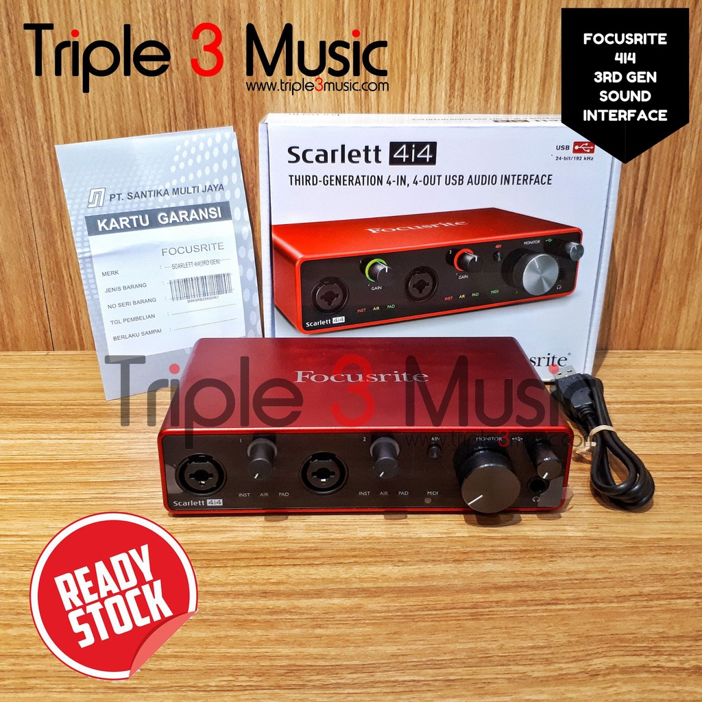 Focusrite Scarlett 4i4 3rd Gen ORIGINAL Garansi Soundcard Recording