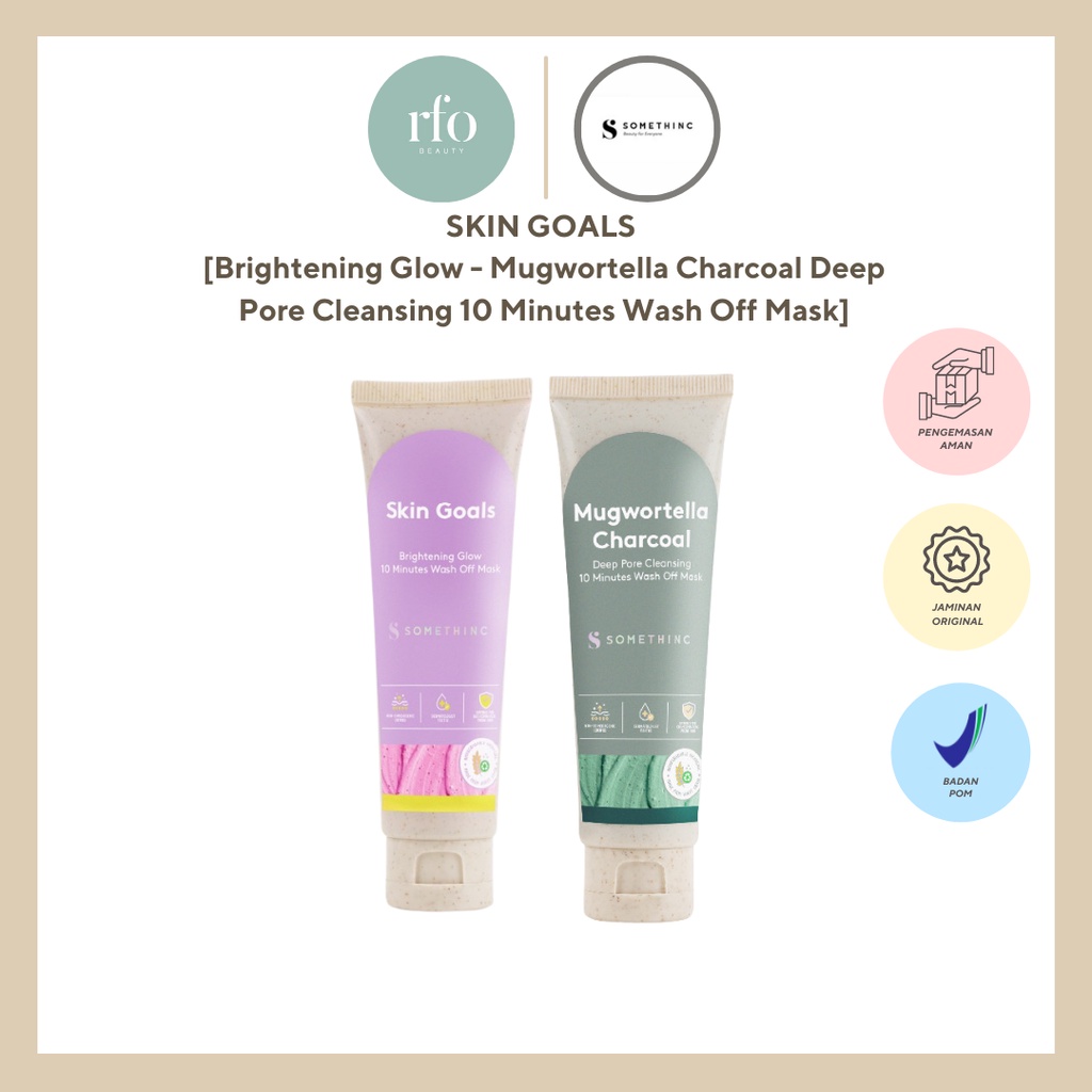 Somethinc SKIN GOALS  [Brightening Glow - Mugwortella Charcoal Deep Pore Cleansing 10 Minutes Wash Off Mask]