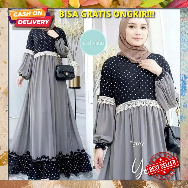 Nb- Gamis Jumbo Wanita 2022 Dress Terbaru Model Pesta Remaja Kekinian 2022 Polos Renda Putih Gamismu