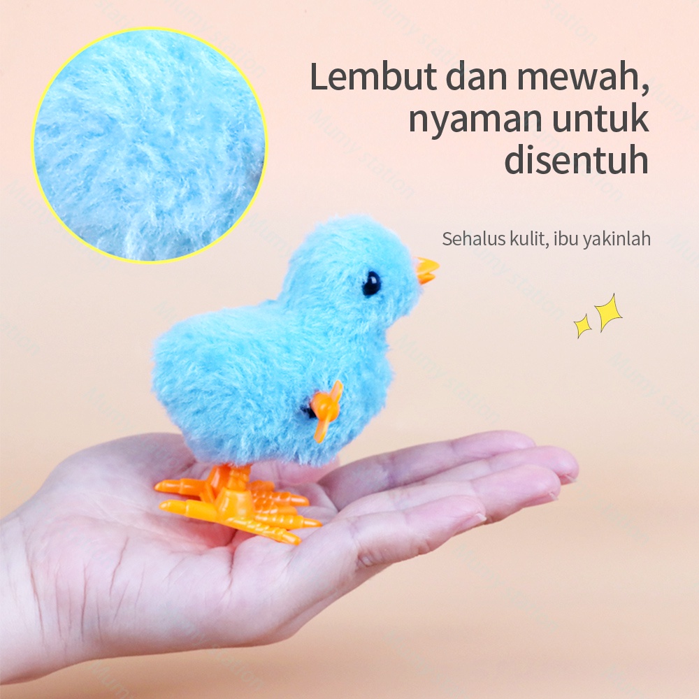 Mumystation Mainan bayi anak ayam lucu  plush toy  berjalan inertial force