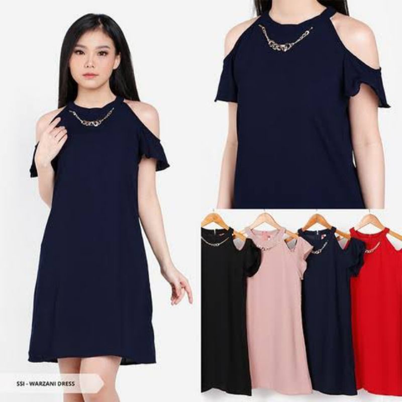 WARZANI PLAIN COLD SHOILDER MINI DRESS SABRINA BY SORABEL