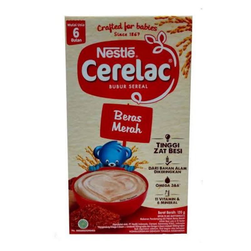 Nestle Cerelac Soya Beras Merah 120g / Bubur Bayi / Makanan Bayi / Bubur Nestle Cerelac