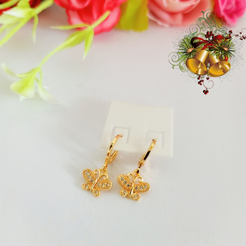 Anting titanium/aksesoris/perhiasan lapis emas dewasa/anak