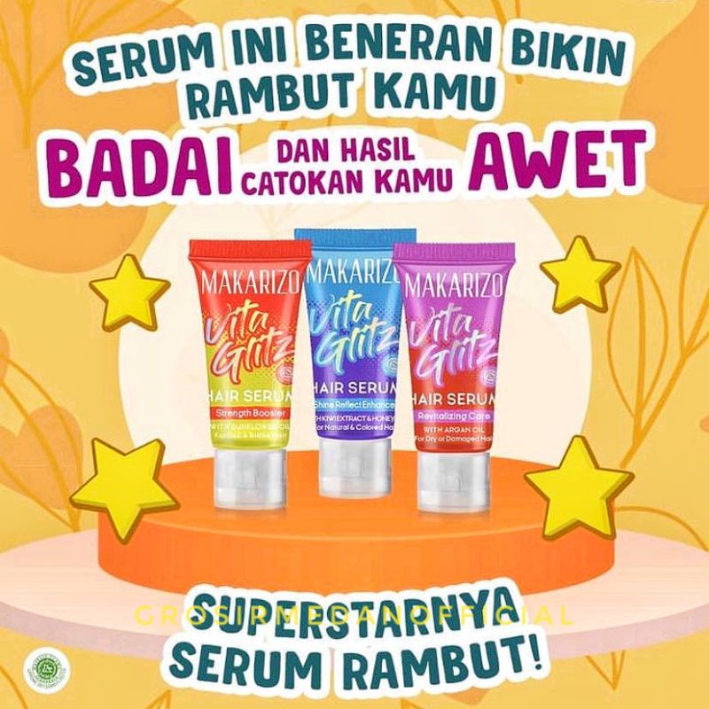 MAKARIZO VITAGLITZ HAIR STRENGTH BOOSTER - RAMBUT KUAT, HALUS DAN BERKILAU