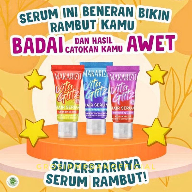 MAKARIZO VITAGLITZ HAIR STRENGTH BOOSTER - RAMBUT KUAT, HALUS DAN BERKILAU