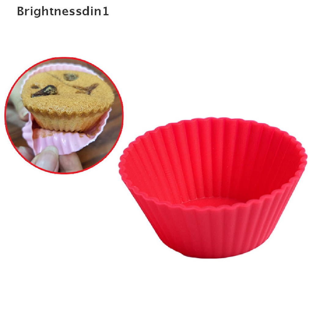 10 Pcs Cetakan Kue Muffin Cupcake Bahan Silikon 1 In 1 Untuk Dekorasi