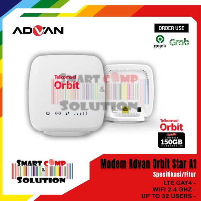 Modem Telkomsel Advan Orbit Star A1 4G LTE WiFi High Speed 150MBps