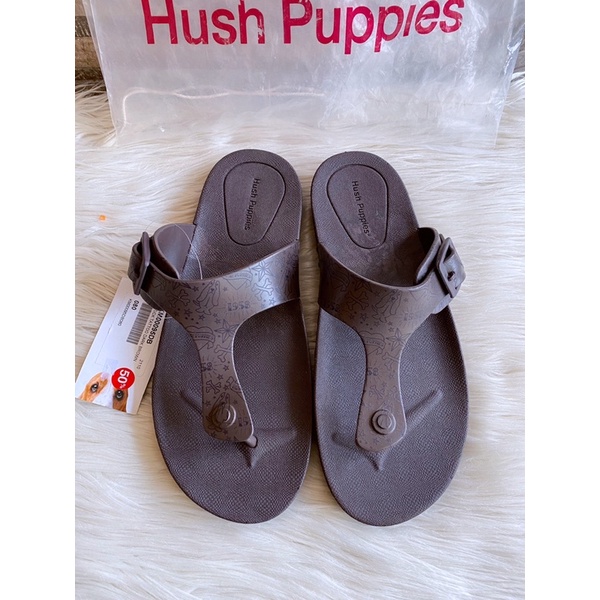 PSPGN.CO | SANDAL PRIA JEPIT SLIDE ORIGINAL BRANDED HUSH PUPPIES BRICK TATTOO MR DARK BROWN ONLY SIZ