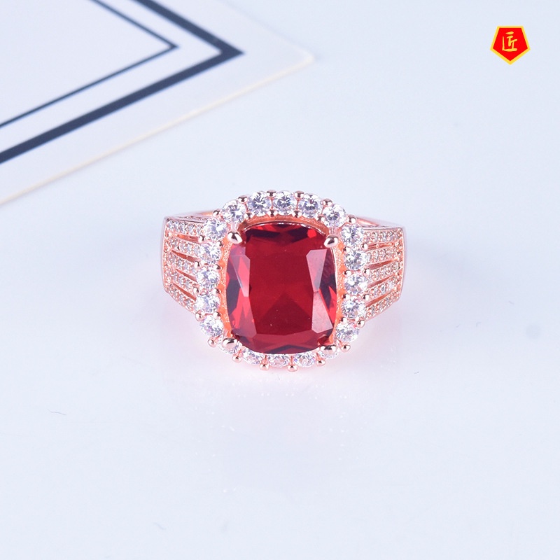 [Ready Stock]5 Karat Sapphire Ring Female Fashion Personality