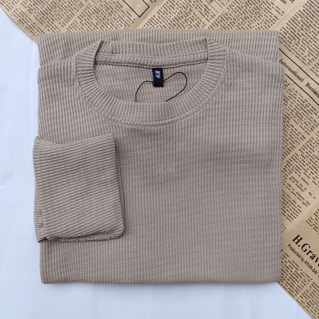 PART II Kaos Rib Premium / Kaos Grosir / Kaos Rib Premium Tebal / Kaos Lengan Panjang Termurah-Beigie Wafer