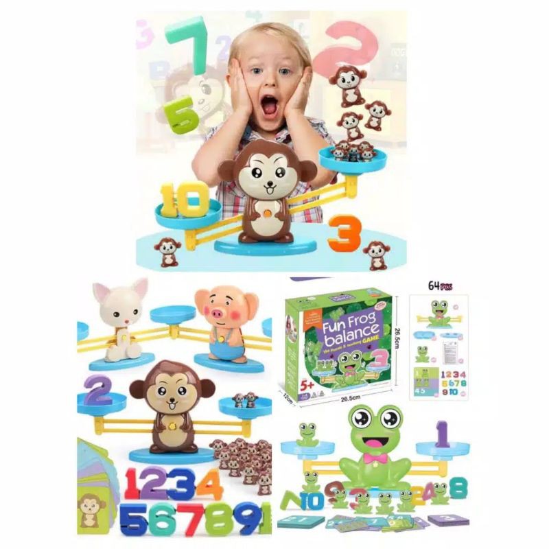 Mainan Monkey Balance Math Toy Game/Belajar Matematika Monkey Balance/Timbangan Belajar Berhitung