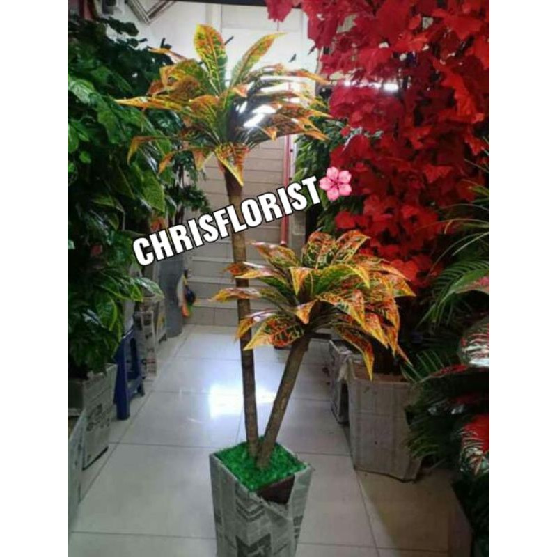 Pohon Daun Latex Plastik Palsu Buatan Plastic Sintetis Dekorasi Hiasan Artificial